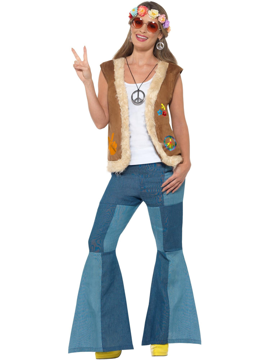 HIPPIE UNISEX WAISTCOAT, ADULT - Little Shop of Horrors Costumery & Pop-Culture Emporium - 16 Bennetts Rd Mornington Melbourne - Melbourne's Most Iconic Costume Shop