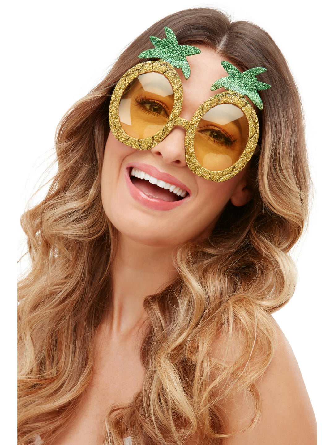 TROPICAL PINEAPPLE GLITTER GLASSES - Little Shop of Horrors Costumery & Pop-Culture Emporium - 16 Bennetts Rd Mornington Melbourne - Melbourne's Most Iconic Costume Shop