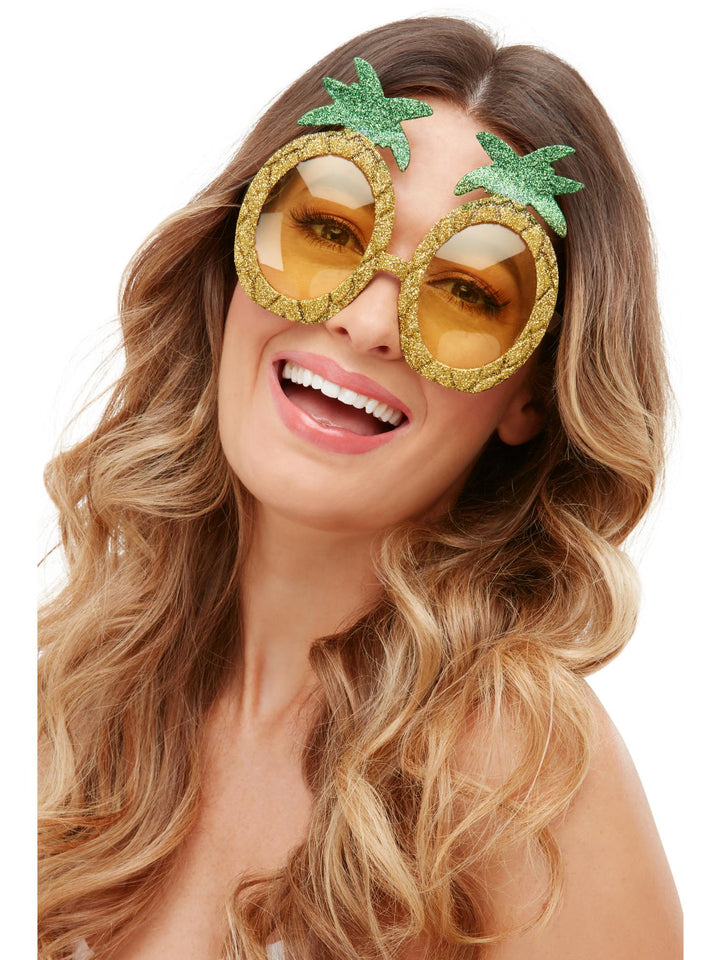 TROPICAL PINEAPPLE GLITTER GLASSES - Little Shop of Horrors Costumery & Pop-Culture Emporium - 16 Bennetts Rd Mornington Melbourne - Melbourne's Most Iconic Costume Shop