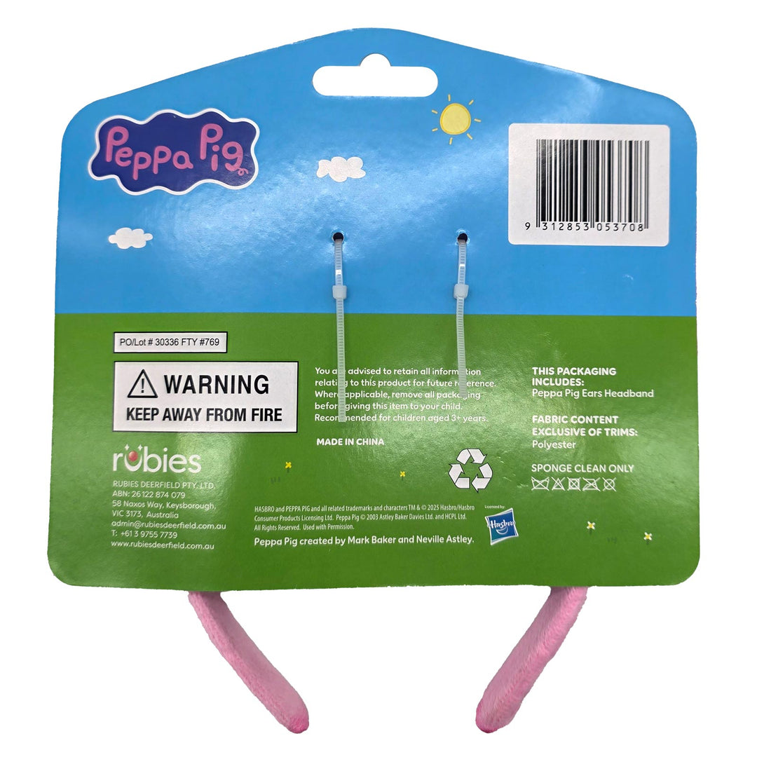 PEPPA PIG PLUSH HEADBAND – CHILD  $4.99 Barcode: 9312853053708 PEPPA PIG PLUSH HEADBAND - CHILD quantity SKU: 5370 - Little Shop of Horrors Costumery & Pop-Culture Emporium - 16 Bennetts Rd Mornington Melbourne - Melbourne's Most Iconic Costume Shop