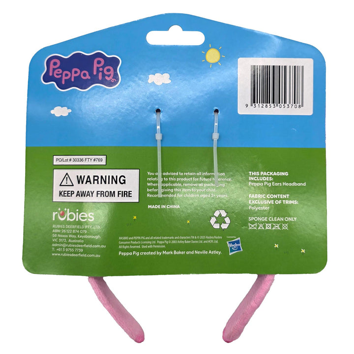 PEPPA PIG PLUSH HEADBAND – CHILD  $4.99 Barcode: 9312853053708 PEPPA PIG PLUSH HEADBAND - CHILD quantity SKU: 5370 - Little Shop of Horrors Costumery & Pop-Culture Emporium - 16 Bennetts Rd Mornington Melbourne - Melbourne's Most Iconic Costume Shop