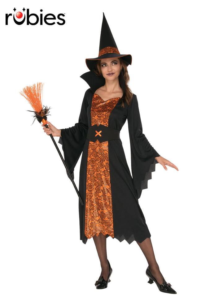 ORANGE & BLACK WITCH COSTUME, ADULT - Little Shop of Horrors Costumery & Pop-Culture Emporium - 16 Bennetts Rd Mornington Melbourne - Melbourne's Most Iconic Costume Shop