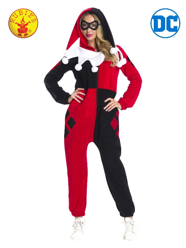 HARLEY QUINN ONESIE JUMPSUIT, ADULT - Little Shop of Horrors