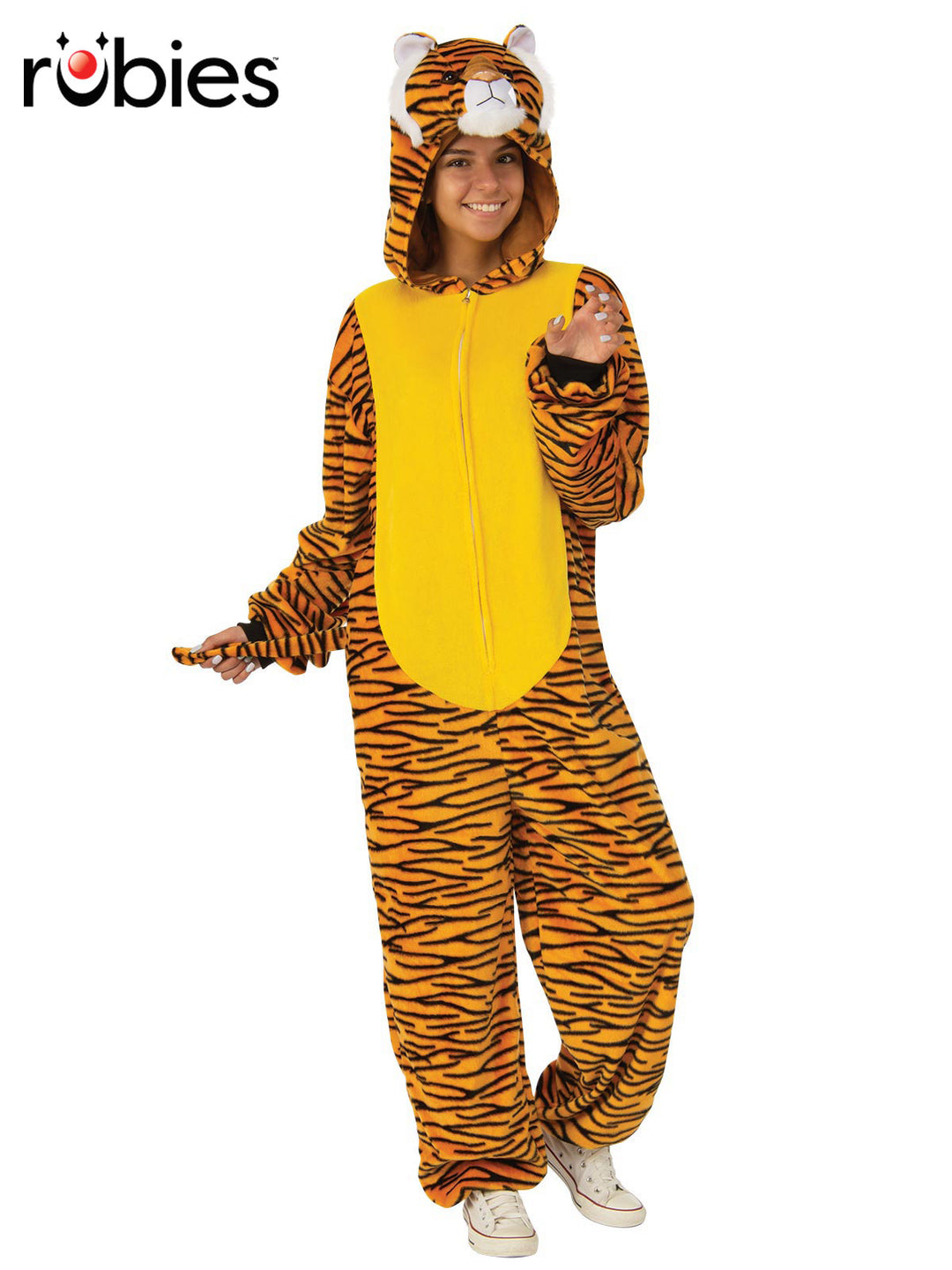 TIGER FURRY ONESIE COSTUME, ADULT - Little Shop of Horrors Costumery & Pop-Culture Emporium - 16 Bennetts Rd Mornington Melbourne