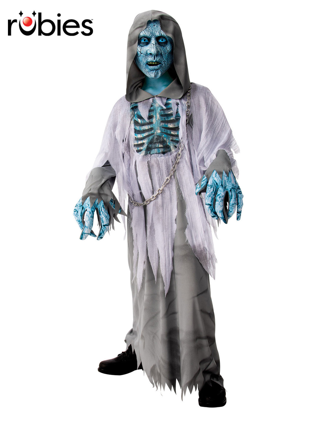 WHITE DEMON HOODED ROBE COSTUME, CHILD - Little Shop of Horrors Costumery & Pop-Culture Emporium - 16 Bennetts Rd Mornington Melbourne - Melbourne's Most Iconic Costume Shop