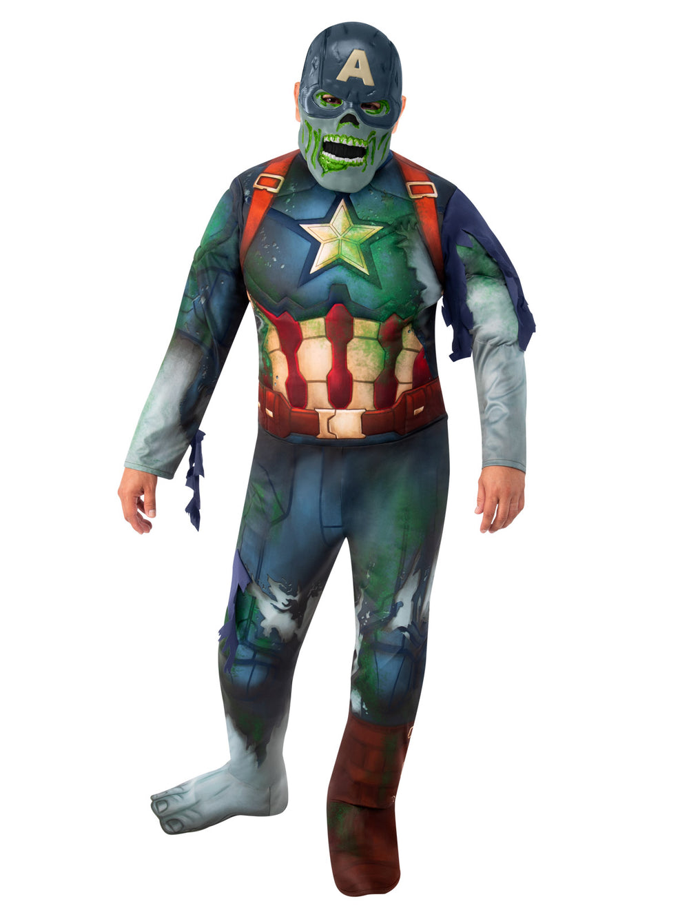 CAPTAIN AMERICA ZOMBIE DELUXE COSTUME, TEEN - Little Shop of Horrors Costumery & Pop-Culture Emporium - 16 Bennetts Rd Mornington Melbourne - Melbourne's Most Iconic Costume Shop