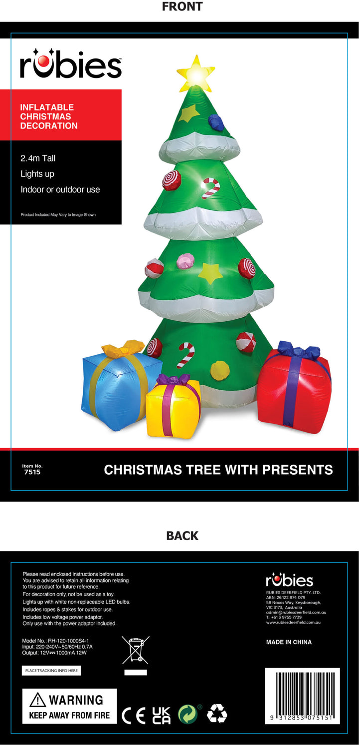 CHRISTMAS TREE INFLATABLE – 8FT TALL - Little Shop of Horrors Costumery & Pop-Culture Emporium - 16 Bennetts Rd Mornington Melbourne - Melbourne's Most Iconic Costume Shop