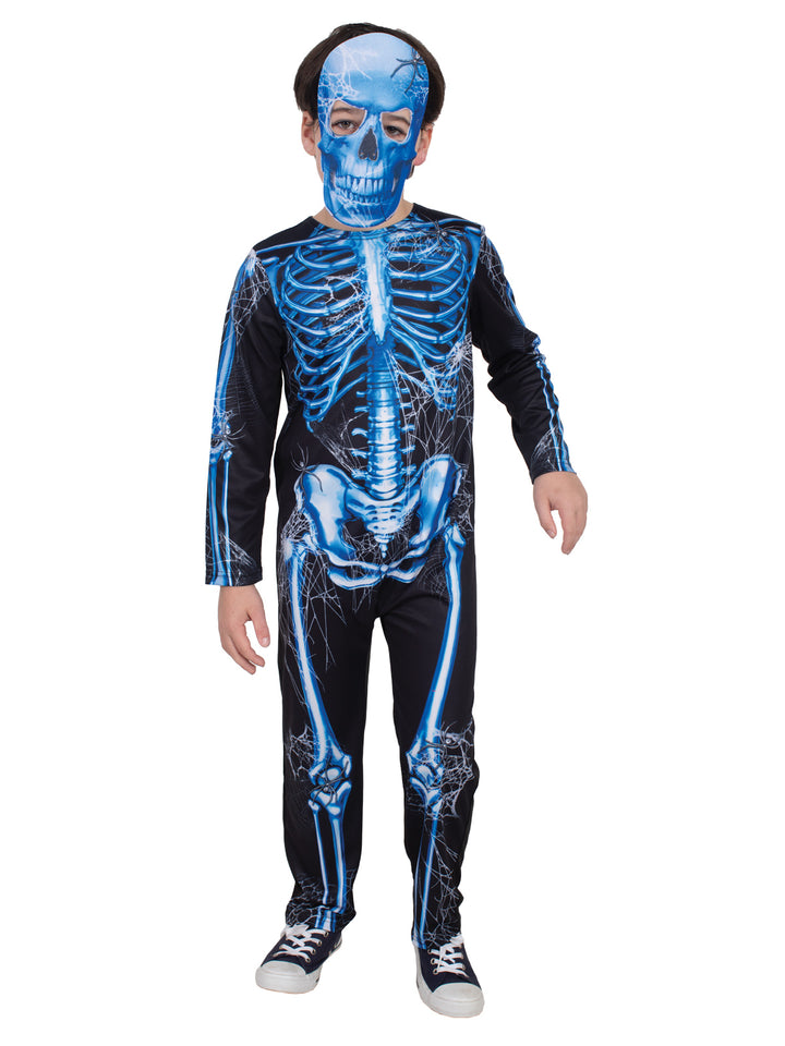 SKELETON NEON BLUE COSTUME, CHILD - Little Shop of Horrors Costumery & Pop-Culture Emporium - 16 Bennetts Rd Mornington Melbourne - Melbourne's Most Iconic Costume Shop