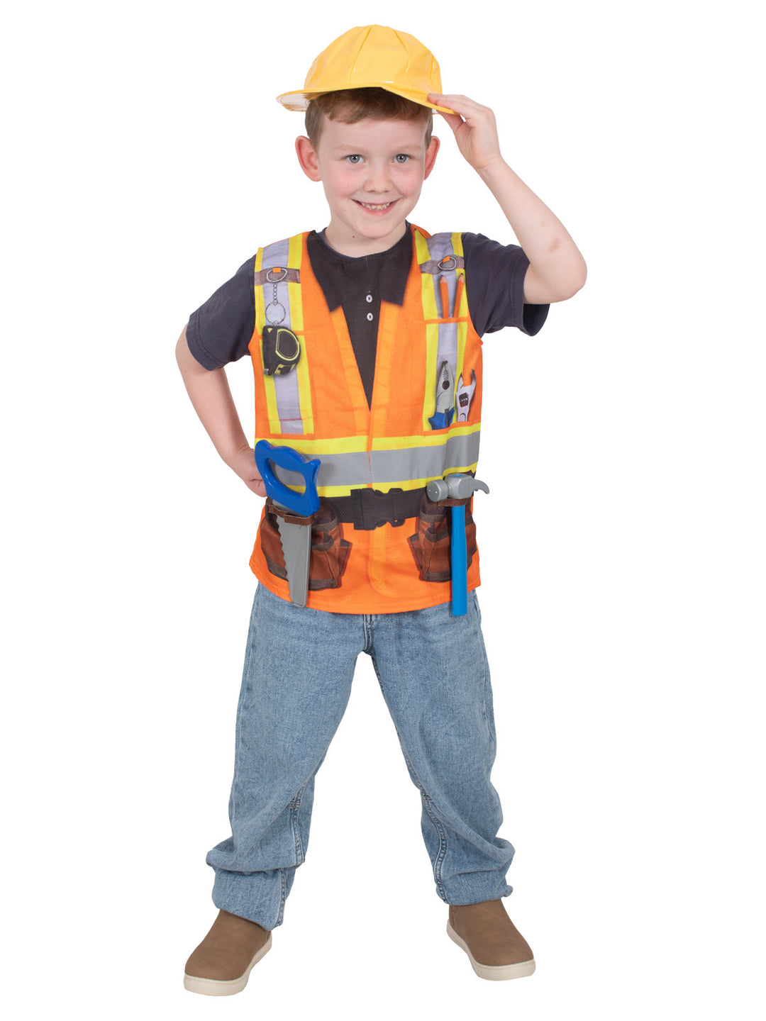 CONSTRUCTION WORKER COSTUME, CHILD - Little Shop of Horrors Costumery & Pop-Culture Emporium - 16 Bennetts Rd Mornington Melbourne - Melbourne's Most Iconic Costume Shop