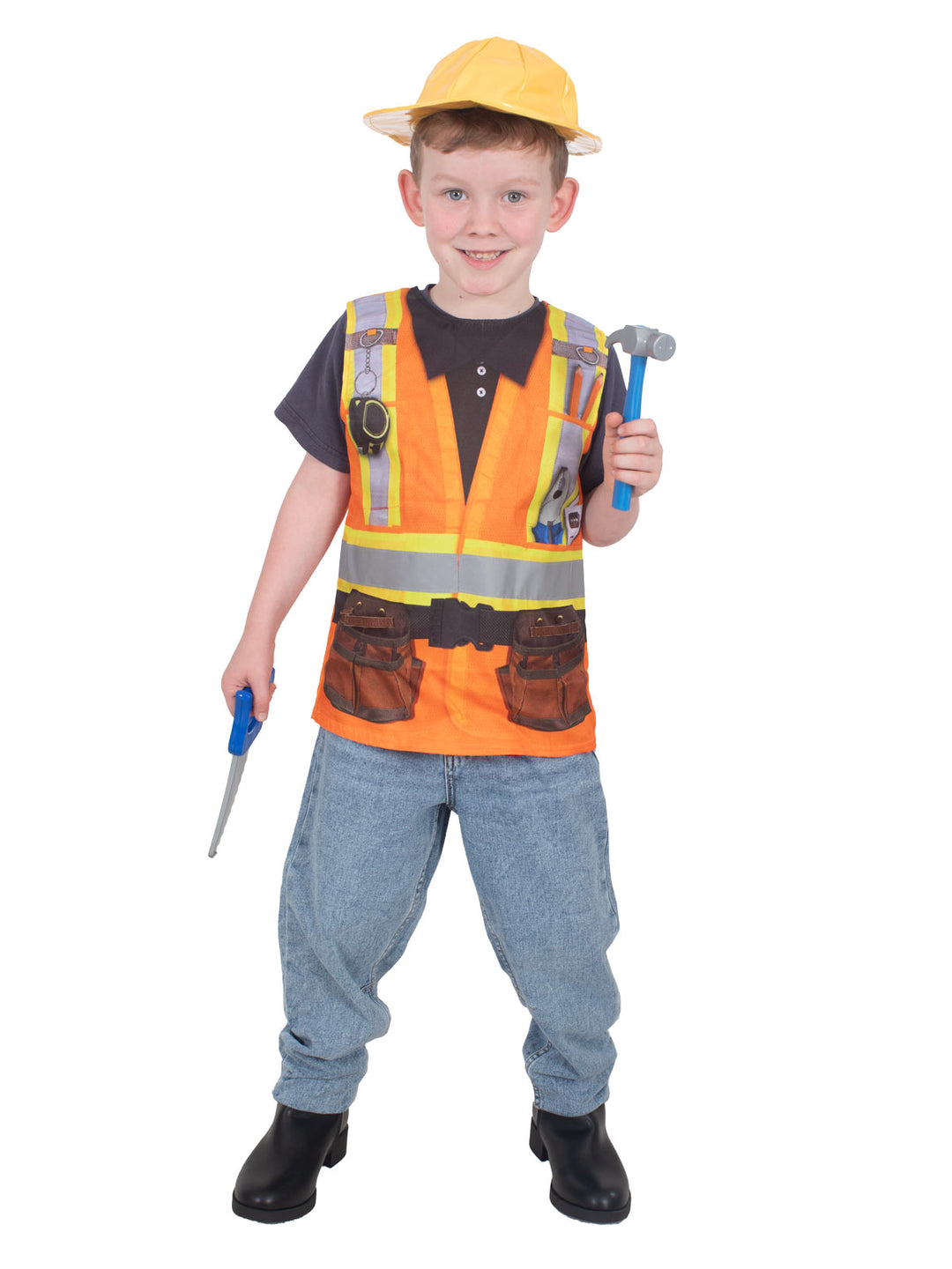 CONSTRUCTION WORKER COSTUME, CHILD - Little Shop of Horrors Costumery & Pop-Culture Emporium - 16 Bennetts Rd Mornington Melbourne - Melbourne's Most Iconic Costume Shop