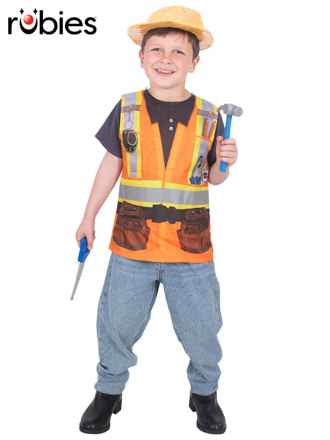CONSTRUCTION WORKER COSTUME, CHILD - Little Shop of Horrors Costumery & Pop-Culture Emporium - 16 Bennetts Rd Mornington Melbourne - Melbourne's Most Iconic Costume Shop