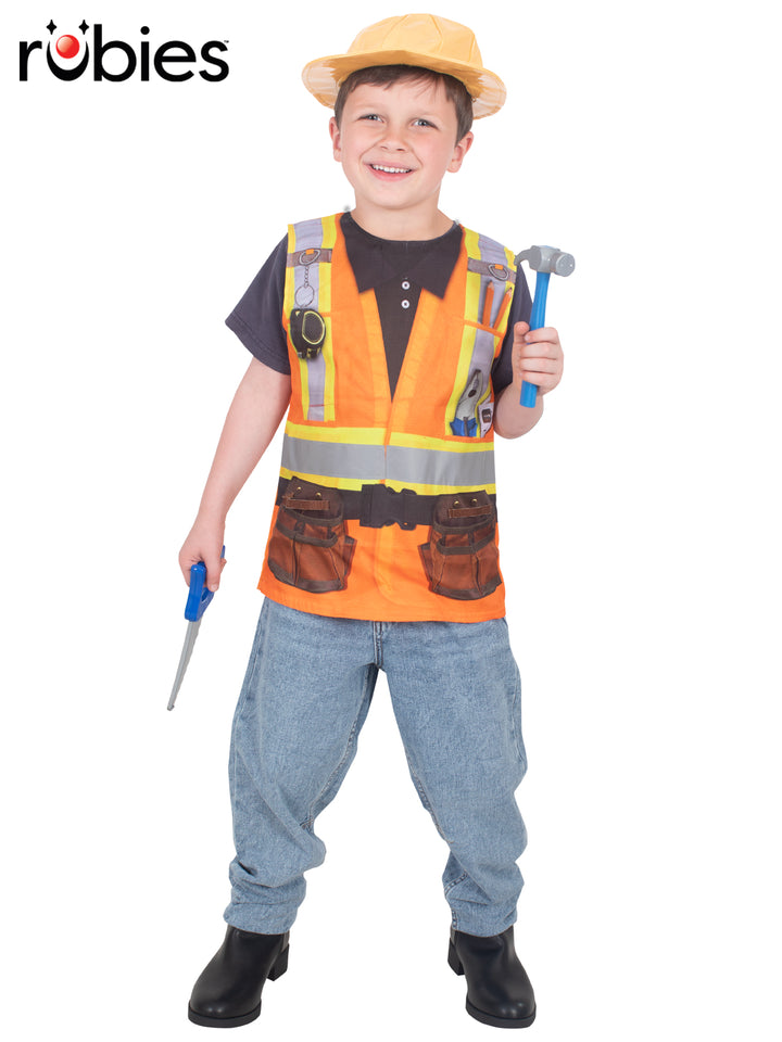 CONSTRUCTION WORKER COSTUME, CHILD - Little Shop of Horrors Costumery & Pop-Culture Emporium - 16 Bennetts Rd Mornington Melbourne - Melbourne's Most Iconic Costume Shop