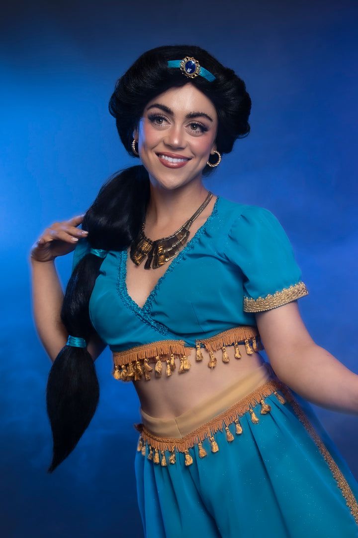 Aladdin Princess Jasmine Costume Hire or Cosplay, plus Makeup and Photography. Proudly by and available at, Little Shop of Horrors Costumery 6/1 Watt Rd Mornington & Melbourne