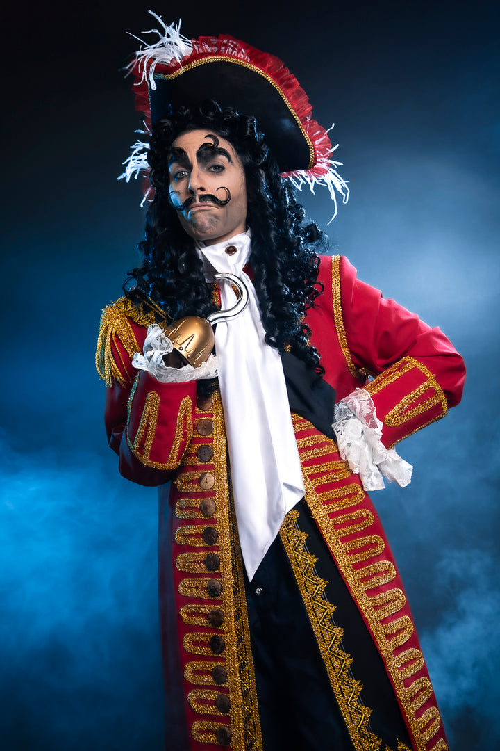 Captain Hook from Peter Pan Costume Hire or Cosplay, plus Makeup and Photography. Proudly by and available at, Little Shop of Horrors Costumery 6/1 Watt Rd Mornington & Melbourne
