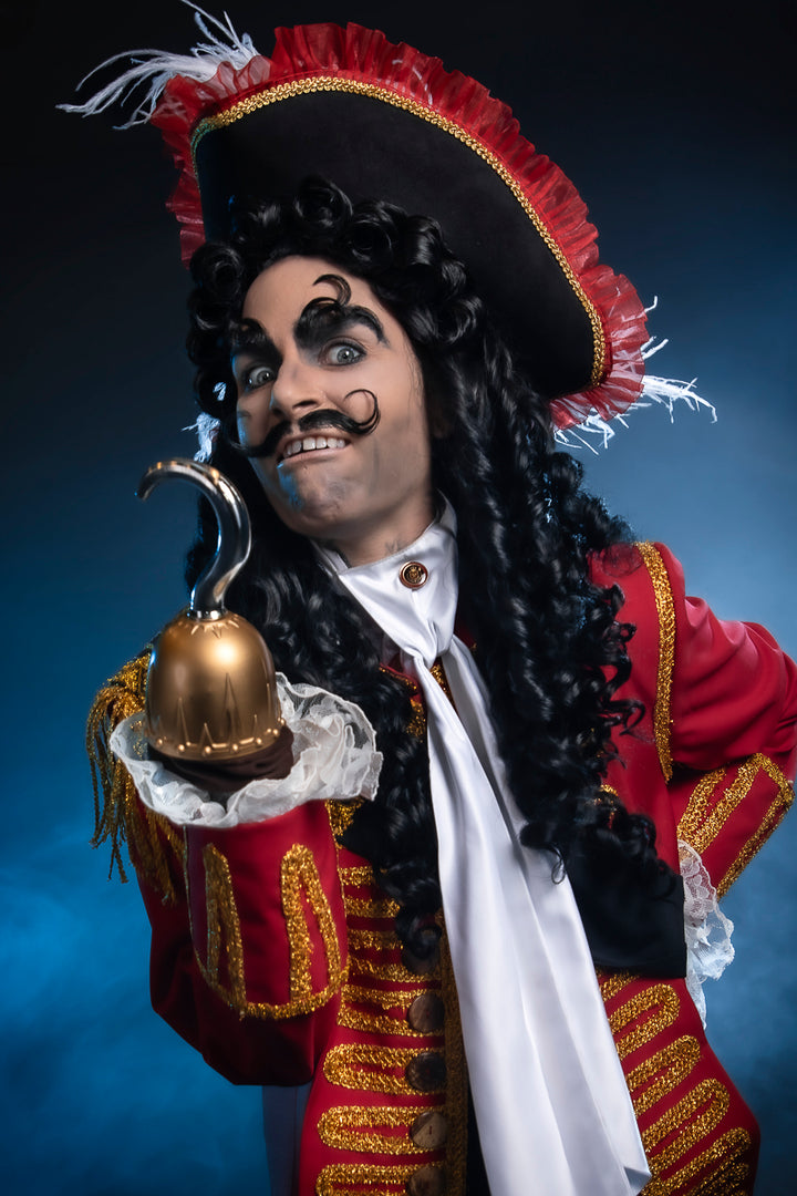 Captain Hook from Peter Pan Costume Hire or Cosplay, plus Makeup and Photography. Proudly by and available at, Little Shop of Horrors Costumery 6/1 Watt Rd Mornington & Melbourne