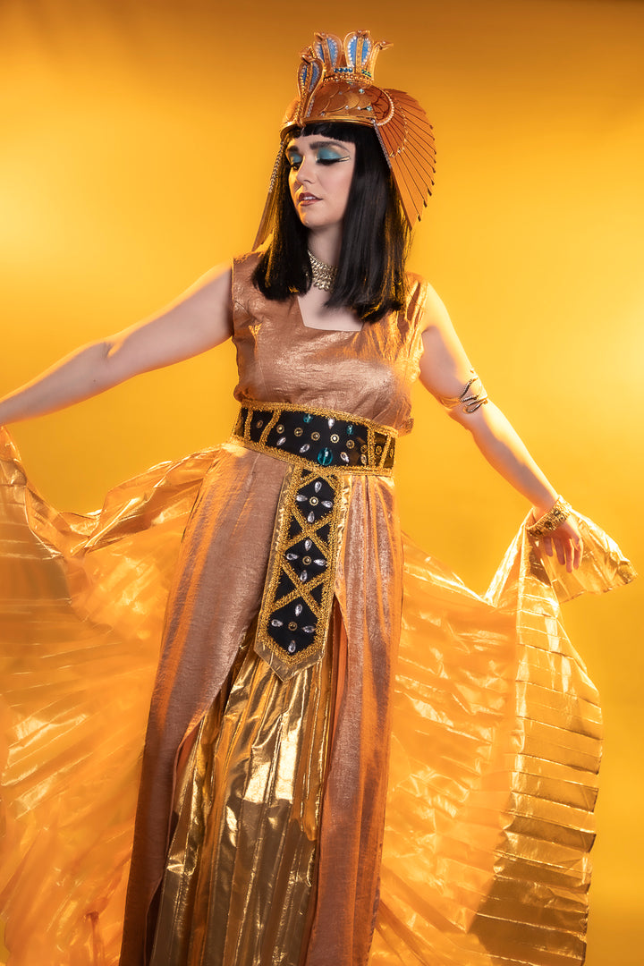 Cleopatra Egyptian Costume Hire or Cosplay, plus Makeup and Photography. Proudly by and available at, Little Shop of Horrors Costumery 6/1 Watt Rd Mornington & Melbourne