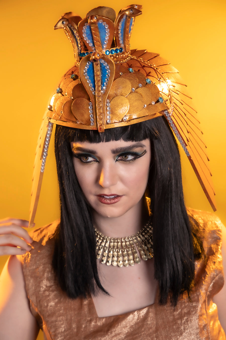 Cleopatra Egyptian Costume Hire or Cosplay, plus Makeup and Photography. Proudly by and available at, Little Shop of Horrors Costumery 6/1 Watt Rd Mornington & Melbourne