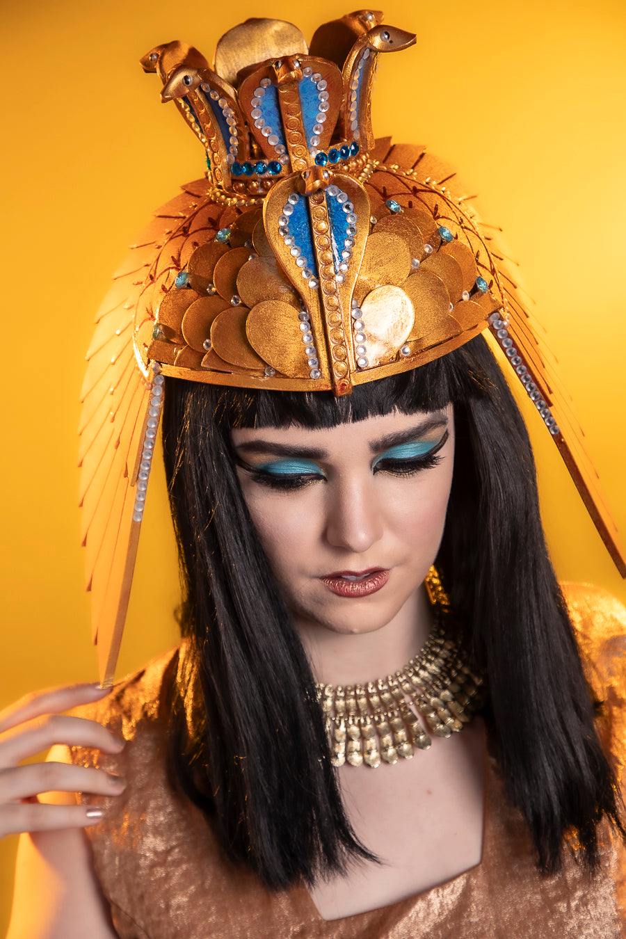 Cleopatra Egyptian Costume Hire or Cosplay, plus Makeup and Photography. Proudly by and available at, Little Shop of Horrors Costumery 6/1 Watt Rd Mornington & Melbourne