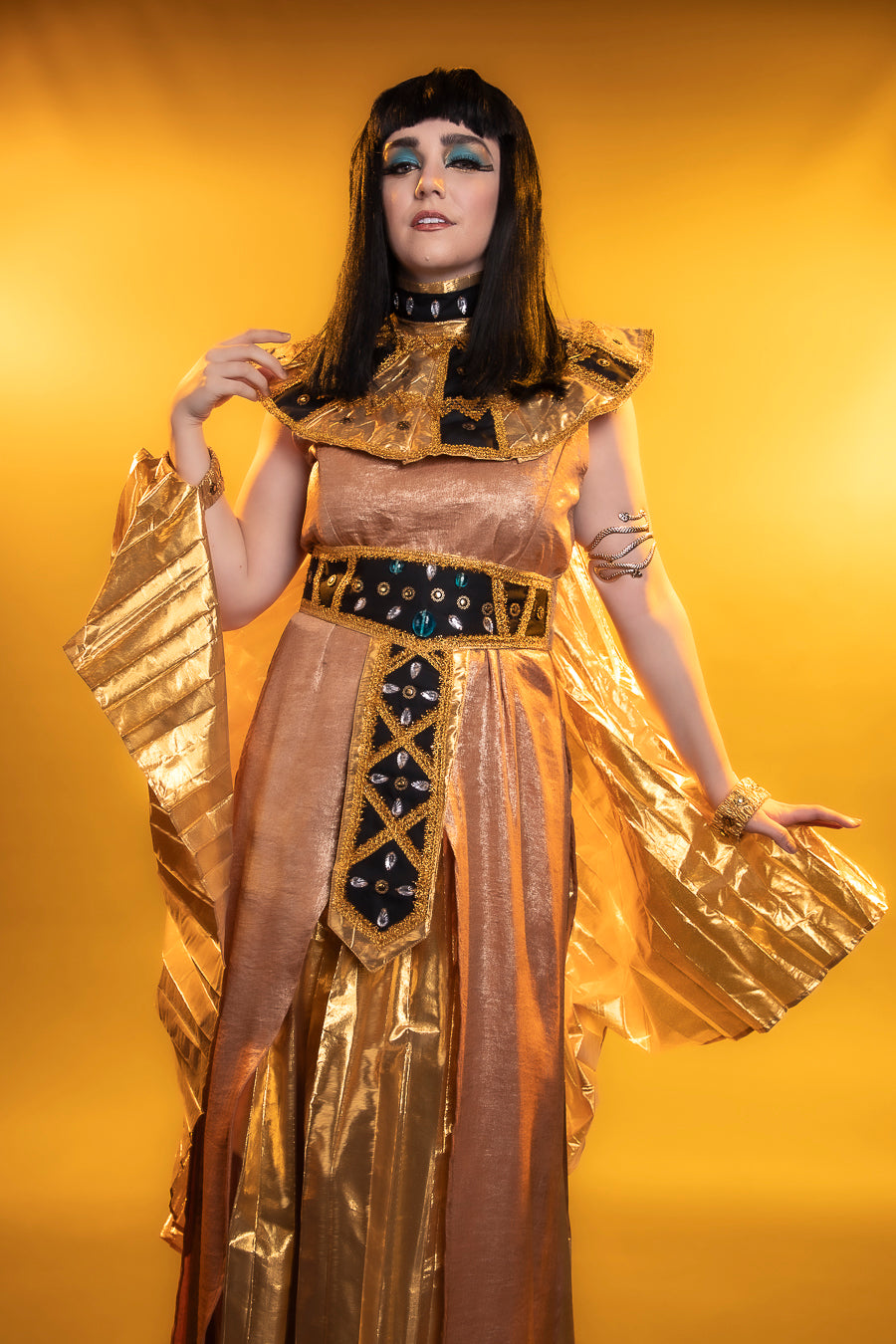 Cleopatra Egyptian Costume Hire or Cosplay, plus Makeup and Photography. Proudly by and available at, Little Shop of Horrors Costumery 6/1 Watt Rd Mornington & Melbourne