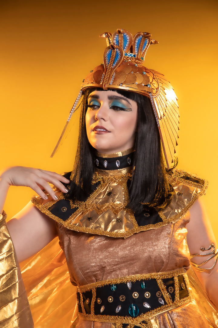 Cleopatra Egyptian Costume Hire or Cosplay, plus Makeup and Photography. Proudly by and available at, Little Shop of Horrors Costumery 6/1 Watt Rd Mornington & Melbourne