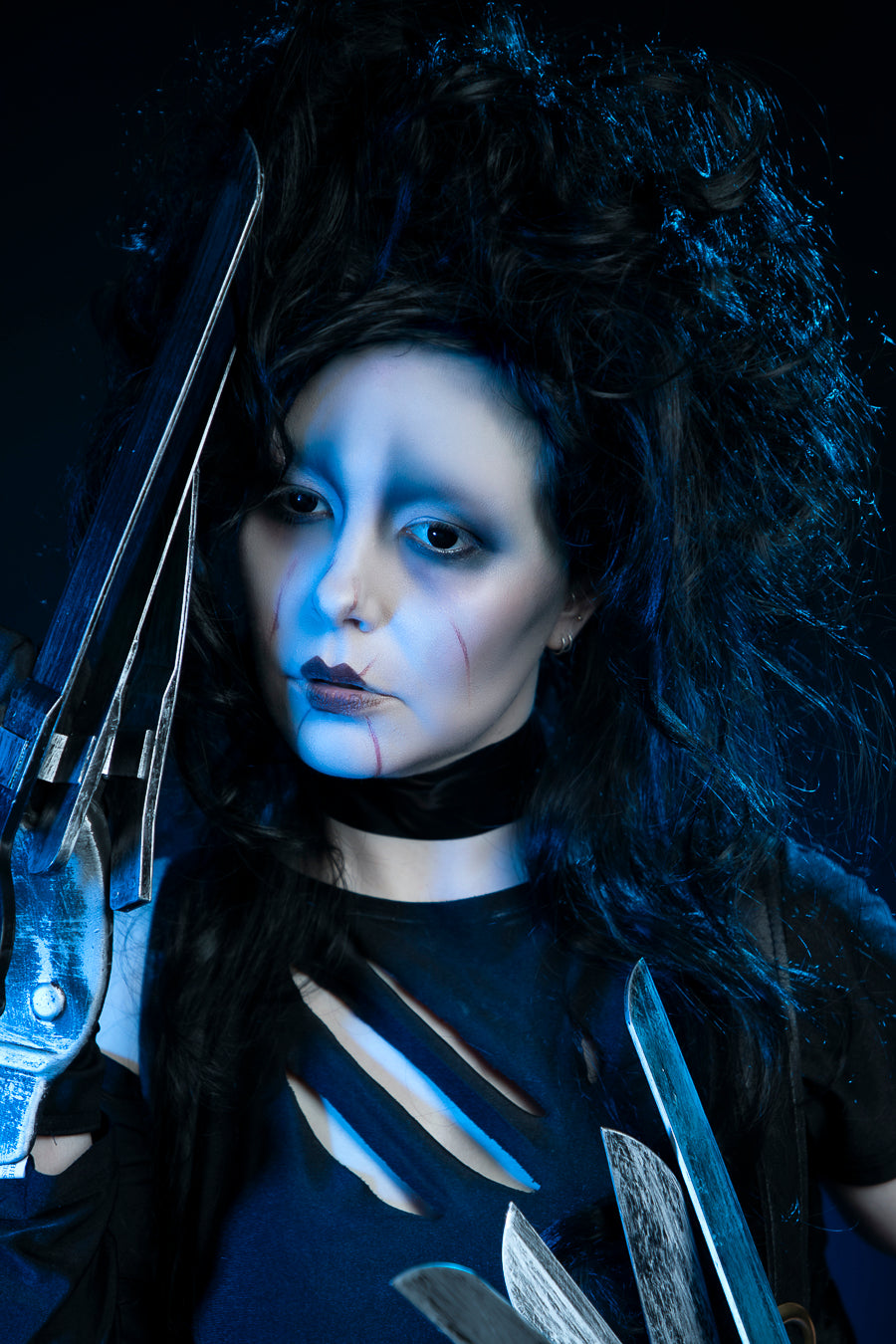 Edward Scissorhands Womens Costume Hire, Makeup and Studio Photography, Little Shop of Horrors Costumery & Pop-Culture Emporium, Mornington Peninsula Melbourne