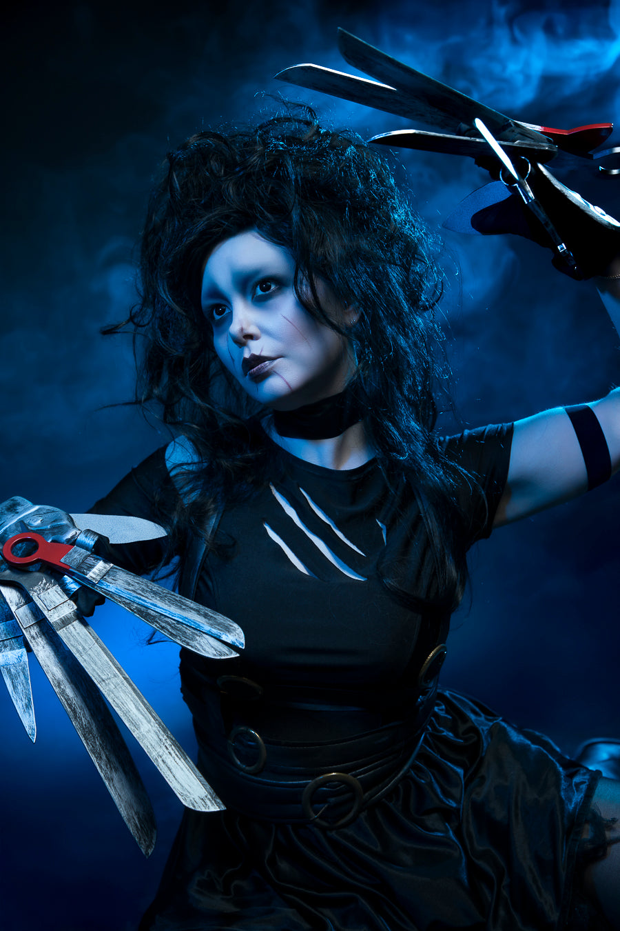 Edward Scissorhands Womens Costume Hire, Makeup and Studio Photography, Little Shop of Horrors Costumery & Pop-Culture Emporium, Mornington Peninsula Melbourne
