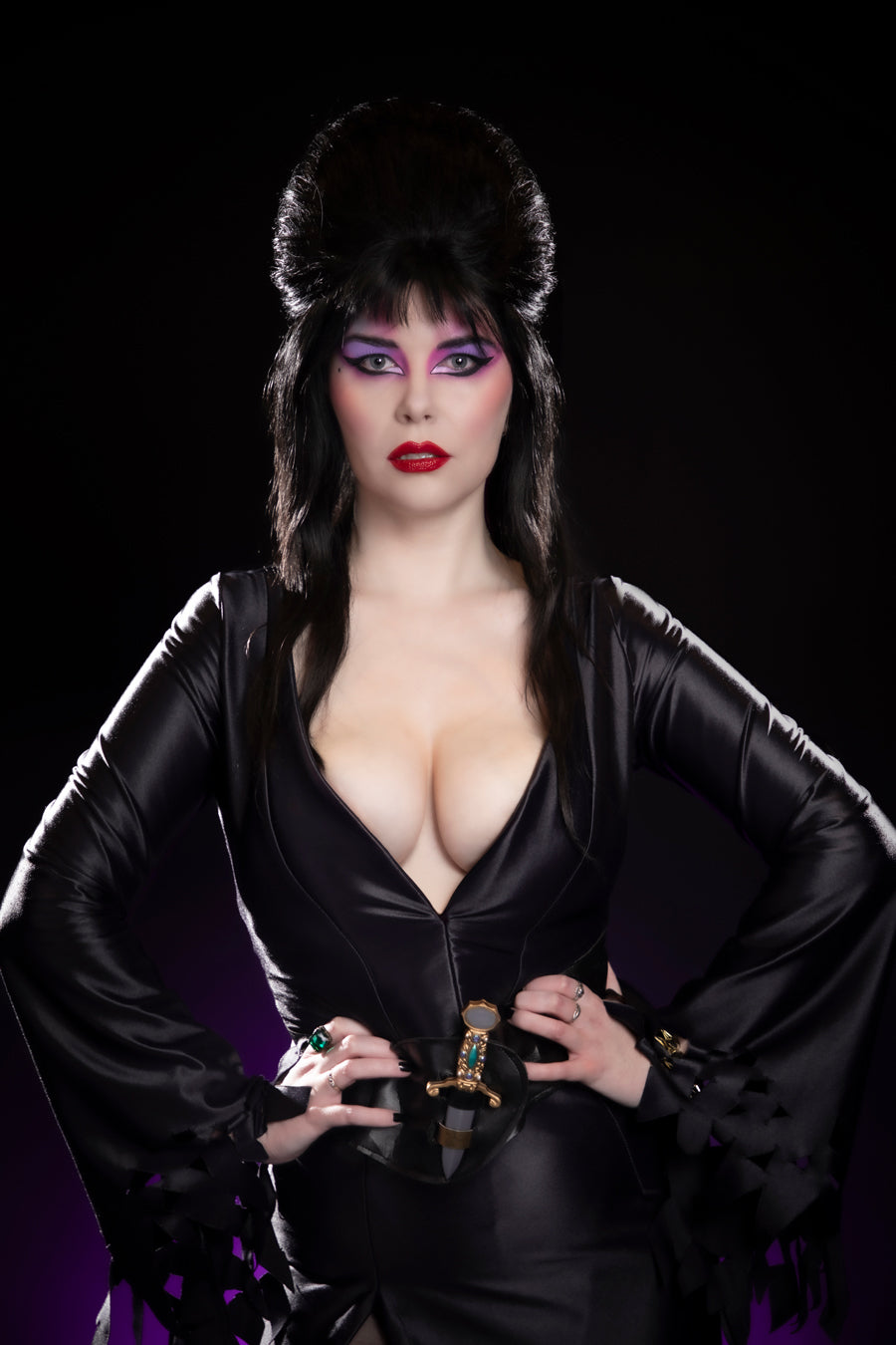 "If they ever ask about me, tell them I was more than just a great set of boobs. I was also an incredible pair of legs." Elvira Mistress of the Dark, 1980s Halloween Queen Costume Hire or Cosplay, plus Makeup and Photography. Proudly by and available at, Little Shop of Horrors Costumery 6/1 Watt Rd Mornington & Melbourne