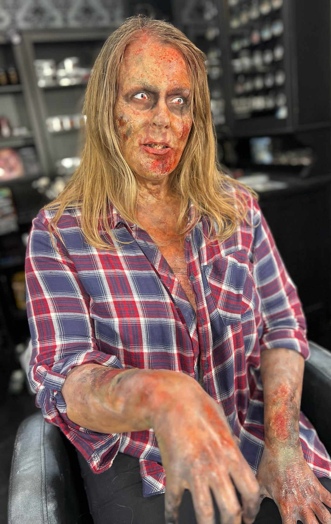 Special Effects Zombie Makeup available at Little Shop of Horrors Costumery & Pop Culture Emporium - Mornington Frankston Melbourne - Liquid Latex Fake Blood, Scar Wax Contact Lenses