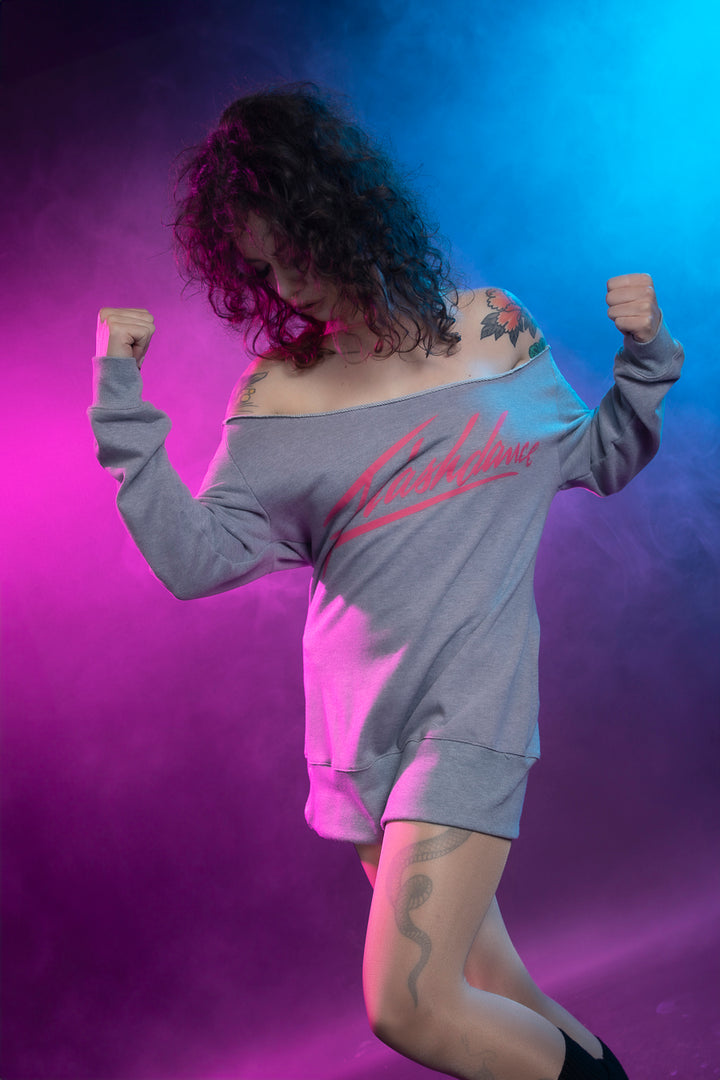 Flashdance inspired by the cult classic 1980s Movie. Proudly by and available at, Little Shop of Horrors Costumery 6/1 Watt Rd Mornington & Melbourne