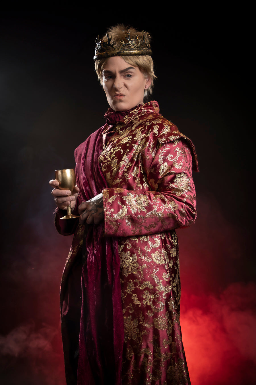 Game of Thrones Joffrey Baratheon Costume Hire or Cosplay, plus Makeup, Contact Lenses and Photography. Proudly by and available at, Little Shop of Horrors Costumery Mornington & Melbourne