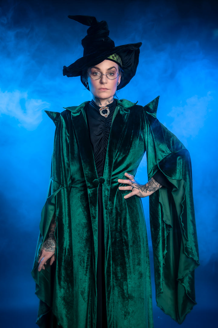 Harry Potter inspired Professor Minerva McGonagall Costume Hire Little Shop of Horrors Costumery, Costume Shop Mornington Frankston Melbourne