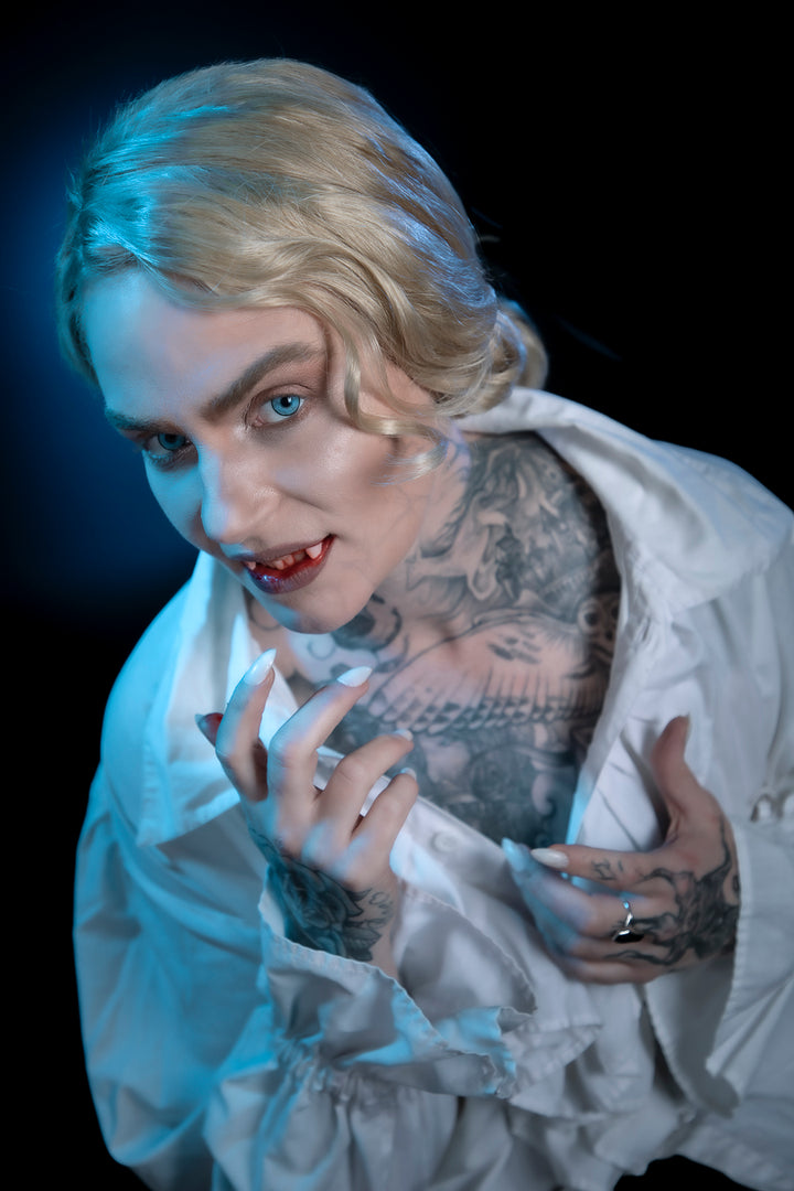 Interview With the Vampire, Lestat Costume Hire. Halloween Costume Hire or Cosplay, plus Makeup and Photography. Proudly by and available at, Little Shop of Horrors Costumery 6/1 Watt Rd Mornington & Melbourne