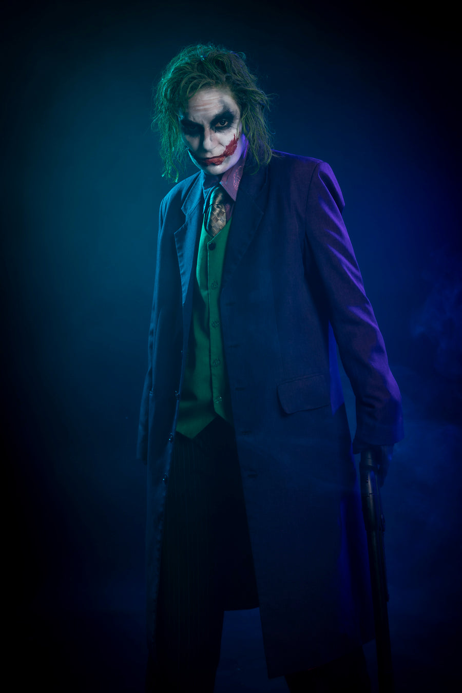 Heath Ledger Joker Costume Hire or Cosplay, plus Makeup and Photography. All by and available at Little Shop of Horrors Costumery Mornington