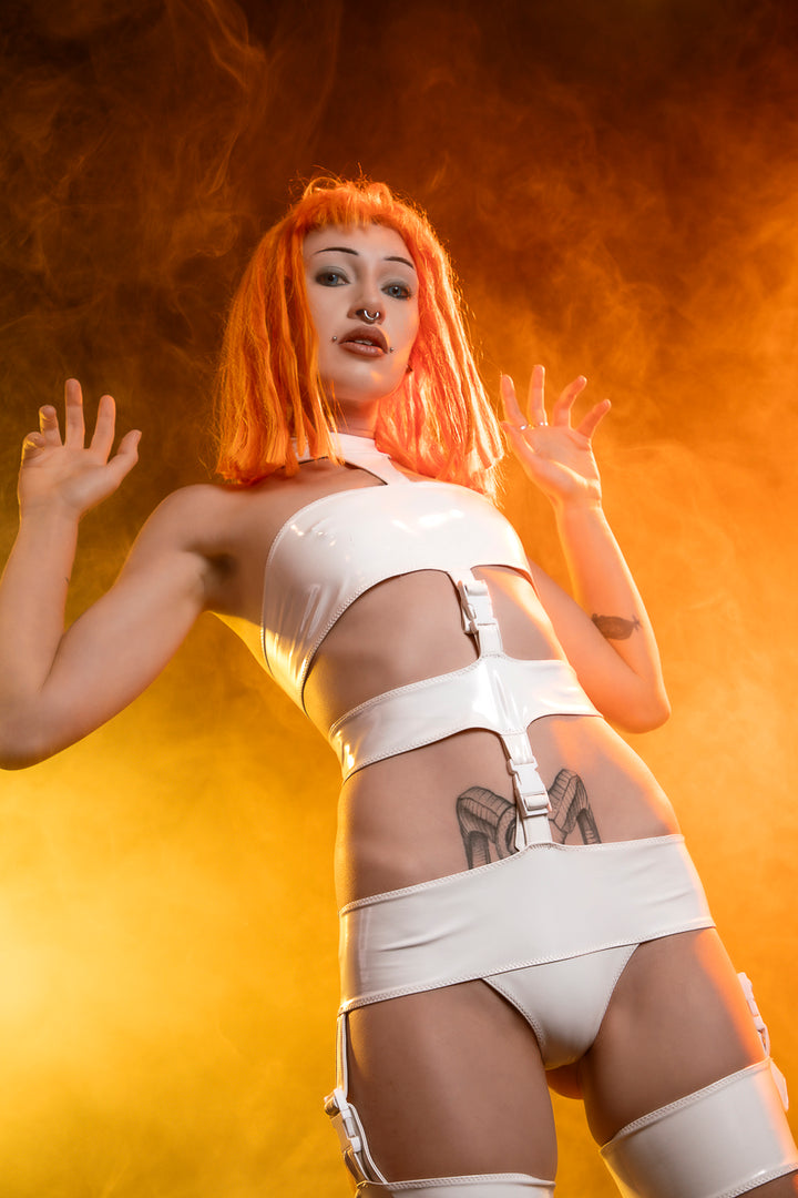 Leeloo Dallas Fifth Element Costume Wig and Photography by Little Shop of Horrors Costumery Mornington