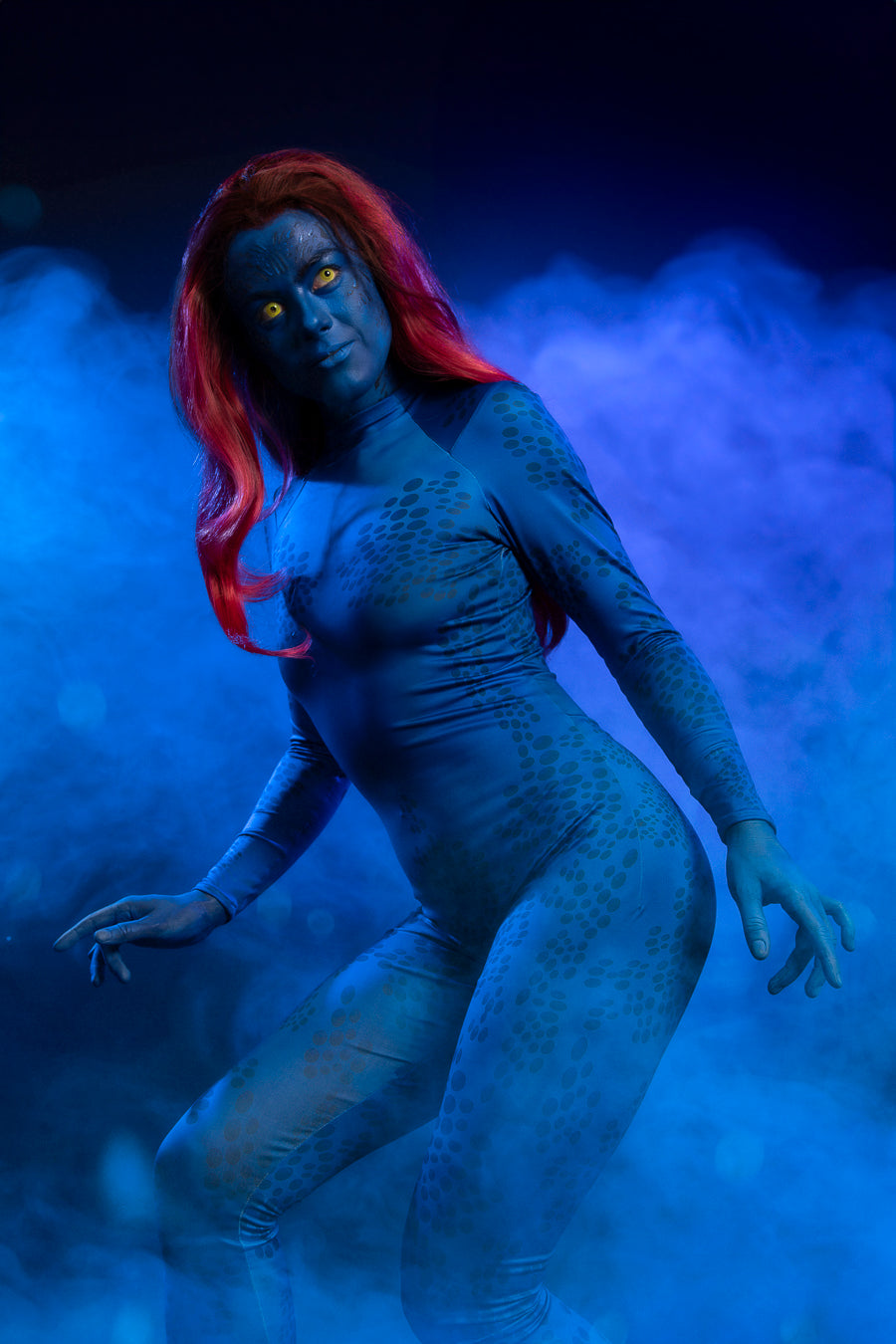 Everybody's favourite sexy mutant, Mystique from X-Men Costume Hire or Cosplay, plus Makeup and Photography. Proudly by and available at, Little Shop of Horrors Costumery 6/1 Watt Rd Mornington & Melbourne
