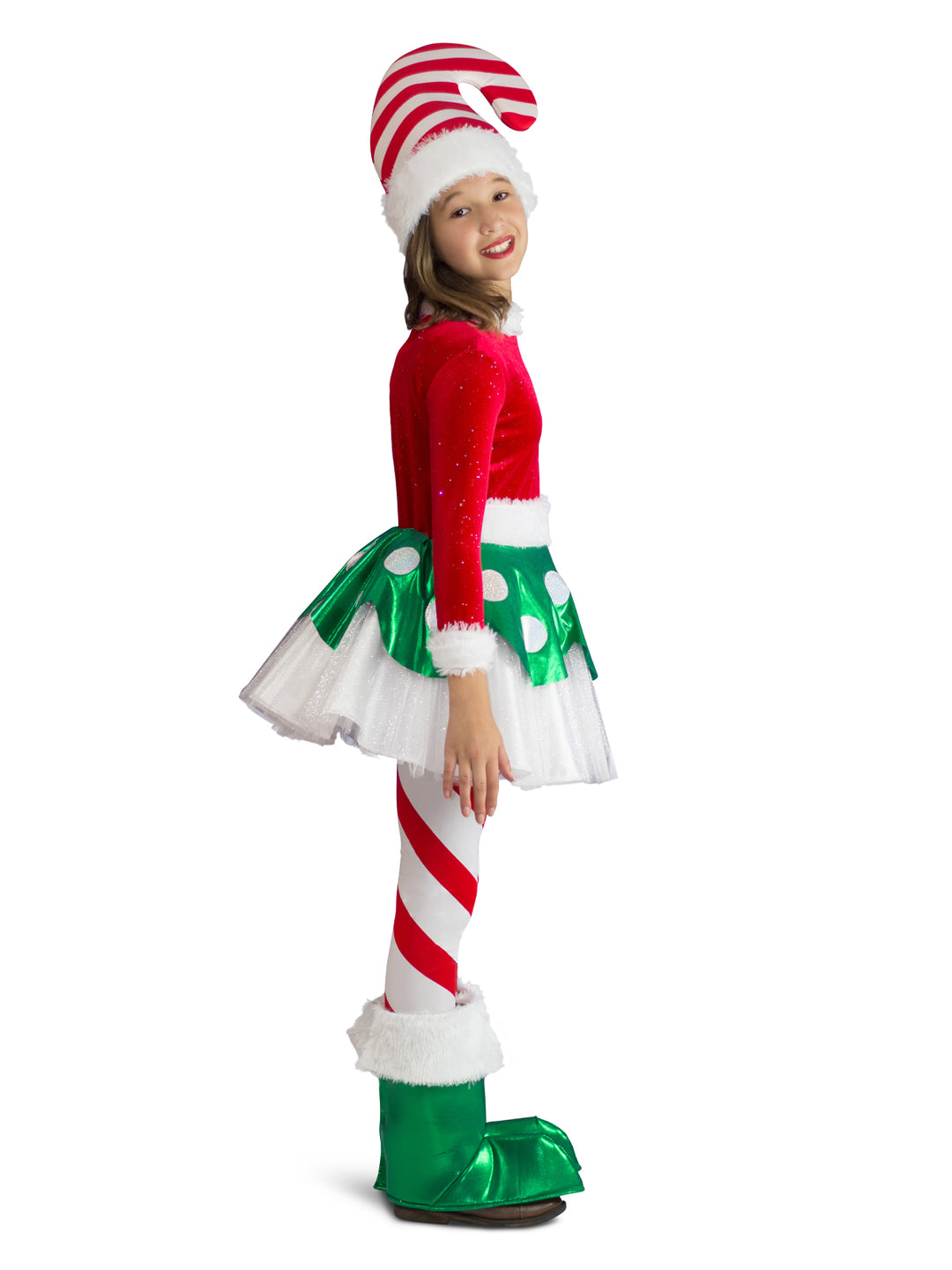 CANDY CANE ELF PRINCESS COSTUME, CHILD - Little Shop of Horrors Costumery & Pop-Culture Emporium - 16 Bennetts Rd Mornington Melbourne - Melbourne's Most Iconic Costume Shop