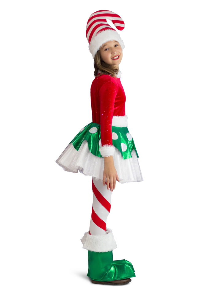 CANDY CANE ELF PRINCESS COSTUME, CHILD - Little Shop of Horrors Costumery & Pop-Culture Emporium - 16 Bennetts Rd Mornington Melbourne - Melbourne's Most Iconic Costume Shop