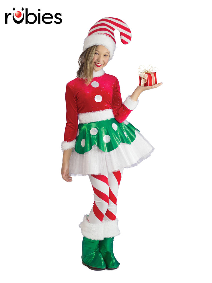 CANDY CANE ELF PRINCESS COSTUME, CHILD - Little Shop of Horrors Costumery & Pop-Culture Emporium - 16 Bennetts Rd Mornington Melbourne - Melbourne's Most Iconic Costume Shop