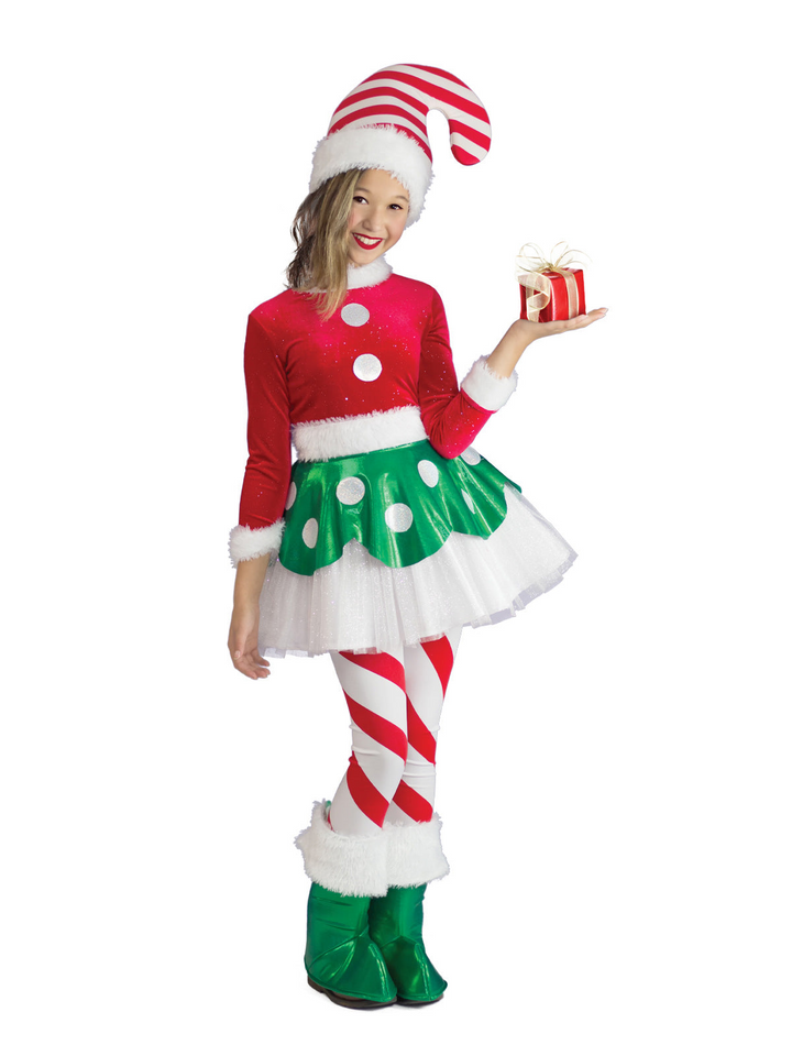 CANDY CANE ELF PRINCESS COSTUME, CHILD - Little Shop of Horrors Costumery & Pop-Culture Emporium - 16 Bennetts Rd Mornington Melbourne - Melbourne's Most Iconic Costume Shop