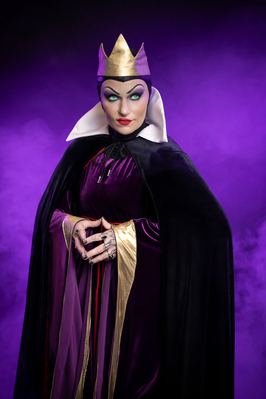Snow White Evil Queen, Disney Villain Costume Hire or Cosplay, plus Makeup and Photography. Proudly by and available at, Little Shop of Horrors Costumery 6/1 Watt Rd Mornington & Melbourne