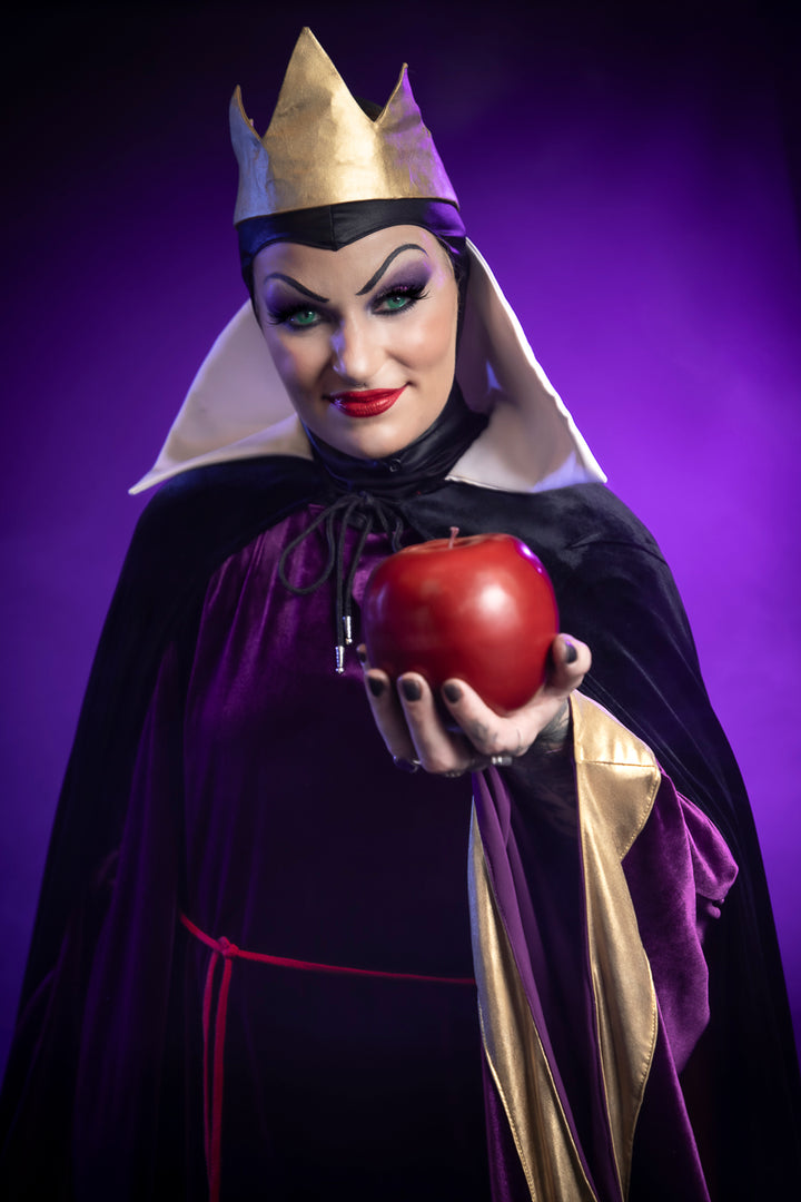 Snow White Evil Queen, Disney Villain Costume Hire or Cosplay, plus Makeup and Photography. Proudly by and available at, Little Shop of Horrors Costumery 6/1 Watt Rd Mornington & Melbourne
