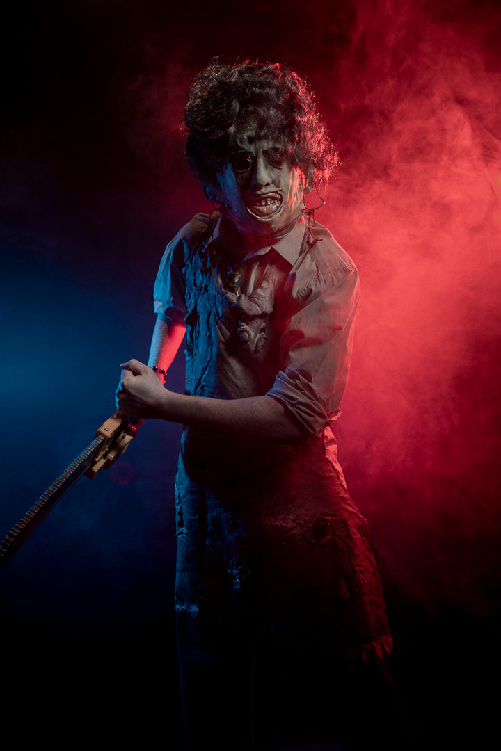Texas Chainsaw Massacre Leatherface Costume Hire Little Shop of Horrors Costumery and Pop-Culture Emporium Mornington Melbourne