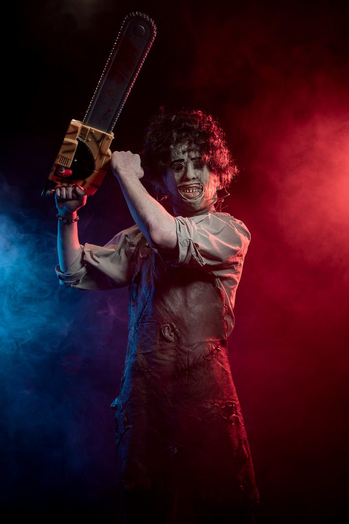 Texas Chainsaw Massacre Leatherface Costume Hire Little Shop of Horrors Costumery and Pop-Culture Emporium Mornington Melbourne