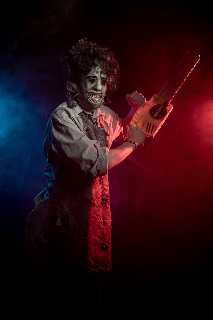 Texas Chainsaw Massacre Leatherface Costume Hire Little Shop of Horrors Costumery and Pop-Culture Emporium Mornington Melbourne