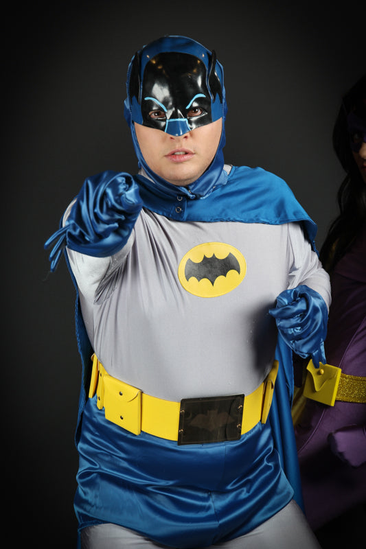 Officially Licensed 1957 Batman Costume Hire or Cosplay, plus Makeup and Photography. Proudly by and available at, Little Shop of Horrors Costumery 6/1 Watt Rd Mornington & Melbourne