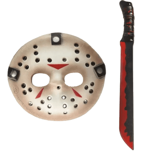 Friday the 13th, Jason Voorhees Machete & Mask Set - Little Shop of Horrors Costumery & Pop-Culture Emporium - 16 Bennetts Rd Mornington Melbourne