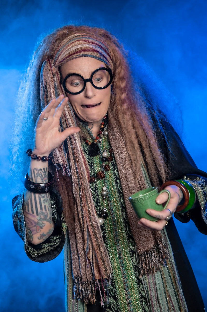 Harry Potter, Professor Sybil Trelawney Costume Hire, plus Makeup and Photography. Proudly by and available at, Little Shop of Horrors Costumery 6/1 Watt Rd Mornington & Melbourne