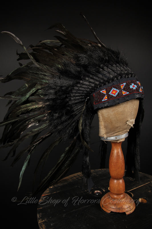 Native American Warbonnet: Short Black - Little Shop of Horrors