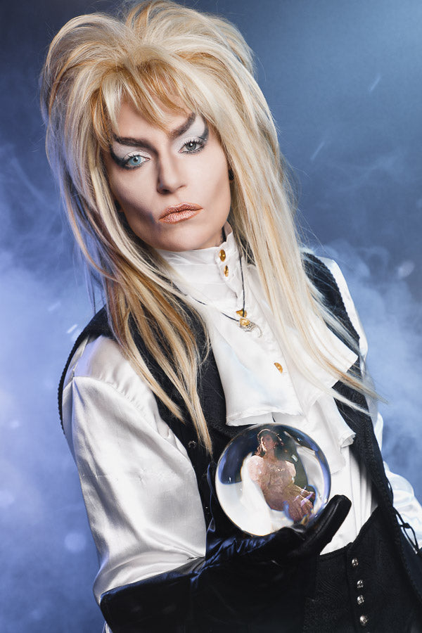 The Labyrinth, Jareth The Goblin King, David Bowie 1980s Costume Hire or Cosplay, plus Makeup and Photography. Proudly by and available at, Little Shop of Horrors Costumery Mornington, Frankston & Melbourne