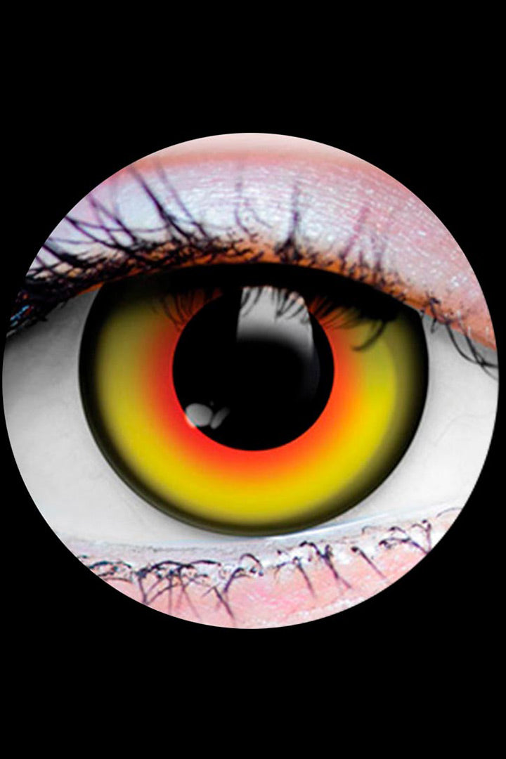 Mad Hatter Coloured Contact Lenses by PRIMAL PRIMAL® Mad Hatter Contact Lenses – vibrant orange and yellow gradient cosplay lenses for Alice in Wonderland costumes